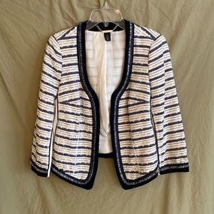 White House Black Market navy blue and white jacket